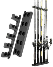Load image into Gallery viewer, Booms Fishing WV4 Fishing Pole Holder, Wall Mounted Fishing Rod Holders for Garage, Vertical/Horizontal/Ceiling Fishing Pole Rack,Store Up to 10 Rods to Save Your Space, 4 Colors Available