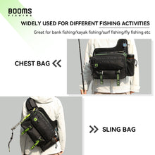 Load image into Gallery viewer, Booms Fishing IB1 Fishing Tackle Storage Bag- Fishing Gear Bag with Lures Operation Tray- Fishing Backpack for Saltwater or Freshwater- Fly Fishing Sling Bag-Padded Shoulder Strap-Fishing Gift for Men