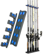 Load image into Gallery viewer, Booms Fishing WV4 Fishing Pole Holder, Wall Mounted Fishing Rod Holders for Garage, Vertical/Horizontal/Ceiling Fishing Pole Rack,Store Up to 10 Rods to Save Your Space, 4 Colors Available