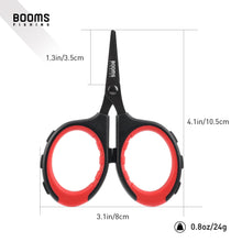 Load image into Gallery viewer, Booms Fishing S05 Fishing Scissors for Braided Line, 4" Fishing Serrated Shears, Fishing Line Cutter Saltwater and Freshwater