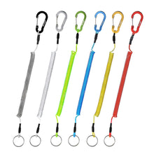 Load image into Gallery viewer, T04 Coiled Lanyard Wire Steel Inside 59 in Max Stretch