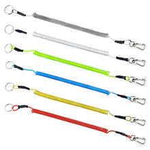 Load image into Gallery viewer, Coiled Lanyard Wire Steel Inside 59 in Max Stretch