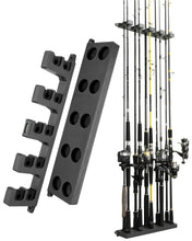 Load image into Gallery viewer, Booms Fishing WV4 Fishing Pole Holder, Wall Mounted Fishing Rod Holders for Garage, Vertical/Horizontal/Ceiling Fishing Pole Rack,Store Up to 10 Rods to Save Your Space, 4 Colors Available
