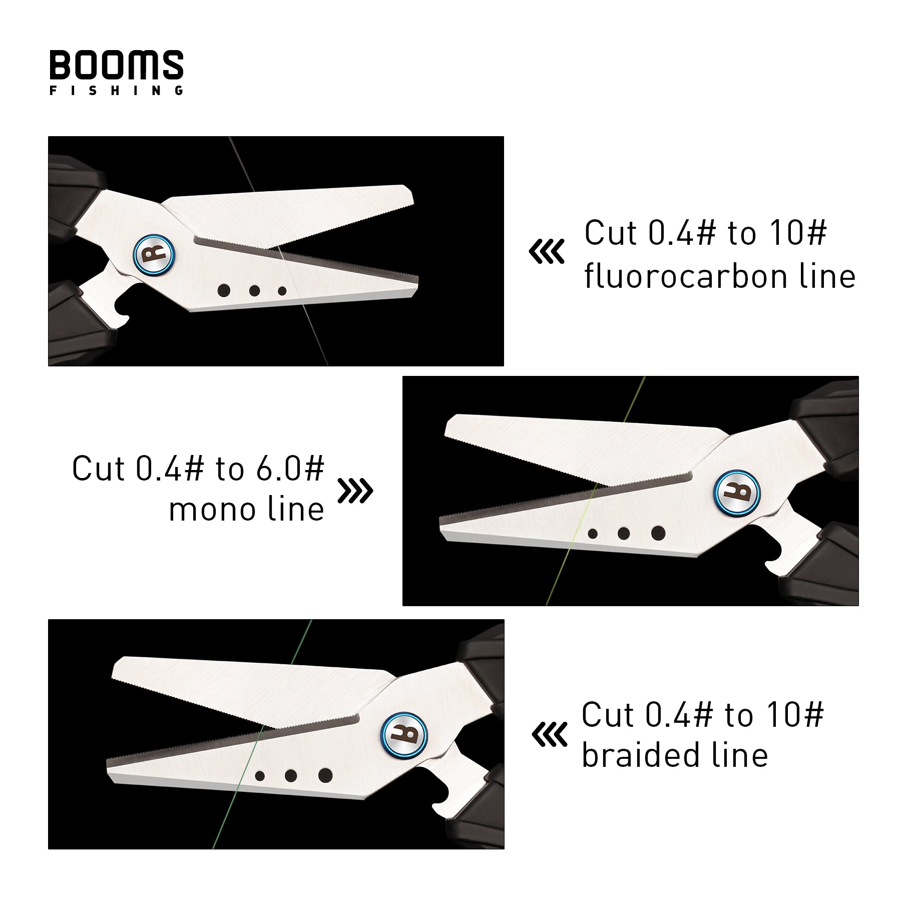 Booms Fishing S05 Fishing Scissors for Braided Line, 4 Fishing