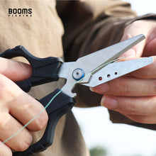 Load image into Gallery viewer, Booms Fishing S04 Fishing Scissors for Braided Line, 6.1&quot; Fishing Line Cutter Saltwater and Freshwater, Fishing Serrated Shears with Retractor and Sheath
