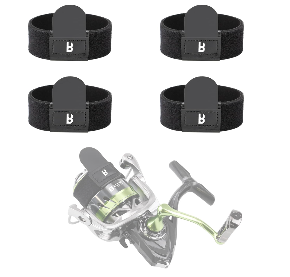 Booms Fishing SB1 Fishing Reel Belts, 4 Pack Fishing Line Spool Protector, Fishing Reel Accessories, Nylon Elastic Straps, Fit for 500~6500 Spinning Reels