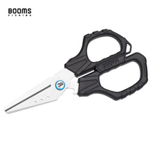 Load image into Gallery viewer, Booms Fishing S04 Fishing Scissors for Braided Line, 6.1&quot; Fishing Line Cutter Saltwater and Freshwater, Fishing Serrated Shears with Retractor and Sheath
