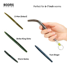 Load image into Gallery viewer, Booms Fishing WR2 Wacky Rig Tool Kit with Coiled Lanyard and 100pcs Fishing O-Rings for Worms
