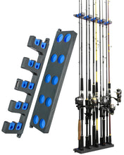 Load image into Gallery viewer, Booms Fishing WV4 Fishing Pole Holder, Wall Mounted Fishing Rod Holders for Garage, Vertical/Horizontal/Ceiling Fishing Pole Rack,Store Up to 10 Rods to Save Your Space, 4 Colors Available
