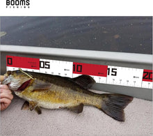 Load image into Gallery viewer, Booms Fishing RL2 Adhesive Fish Ruler for Boat, 24 inches Fishing Ruler Sticker for Cooler, 3pcs Red Fish Measuring Tape Sticker
