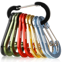 Load image into Gallery viewer, Booms Fishing CC5 Multi-Use Carabiner Clips, 10 Pack 2.7&quot; Small Caribeener Clips, Mini Keychain Aluminum Caribeaner Clip
