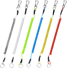 Load image into Gallery viewer, T04 Coiled Lanyard Wire Steel Inside 59 in Max Stretch
