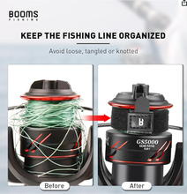 Load image into Gallery viewer, Booms Fishing SB1 Fishing Reel Belts, 4 Pack Fishing Line Spool Protector, Fishing Reel Accessories, Nylon Elastic Straps, Fit for 500~6500 Spinning Reels
