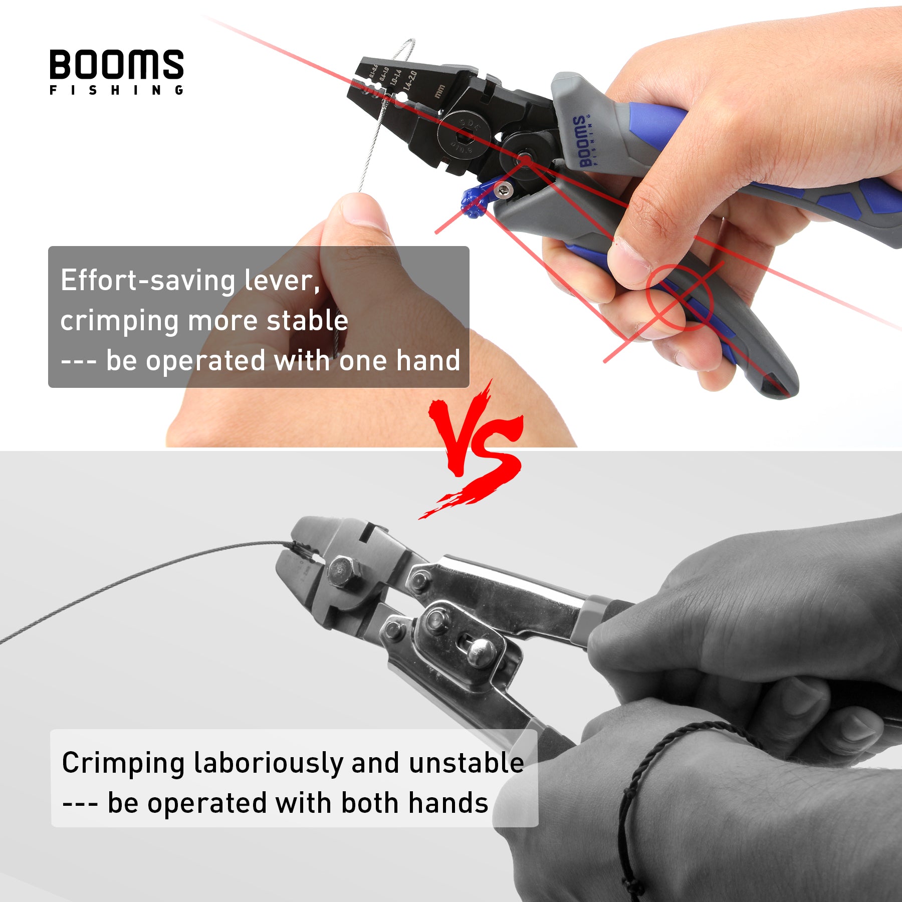 Booms Fishing CP4 Wire Crimping Tool with Cutter, Effort-saving Fishin –  Booms Fishing Official