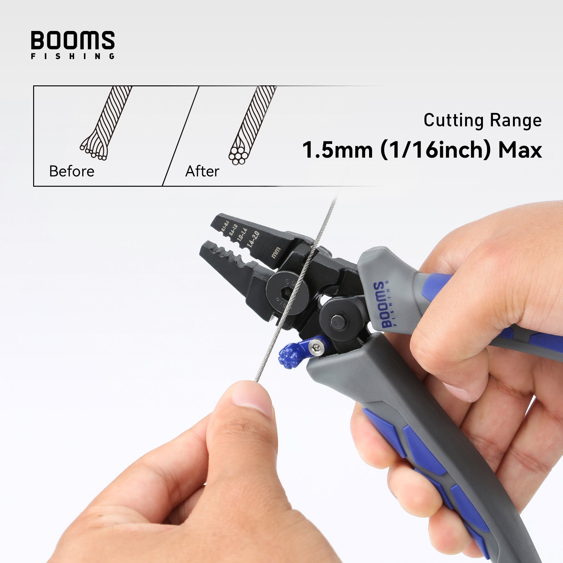 Booms Fishing CP4 Wire Crimping Tool with Cutter, Effort-saving