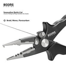 Load image into Gallery viewer, Booms Fishing X07 Aluminum Fishing Pliers Saltwater with Coiled Lanyard and Sheath
