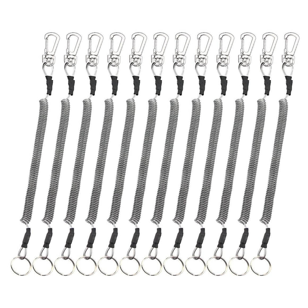 Booms Fishing T4 Coiled Lanyard Wire Steel Inside 59 in Max Stretch - Booms Fishing Offical
