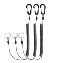Load image into Gallery viewer, Booms Fishing T01 Coiled Lanyard 3 Pack 79&quot; Retractable Fishing Lanyard Safety Gear Tether for Fishing Tools, Rods, Pliers and Fly Fishing Nets, Used for Boating, Paddles, Kayak
