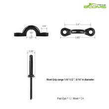 Load image into Gallery viewer, Booms Fishing MA1 Pad Eye Rivet Kit Attachment  Kayaks, Caones, Boats - Booms Fishing Offical
