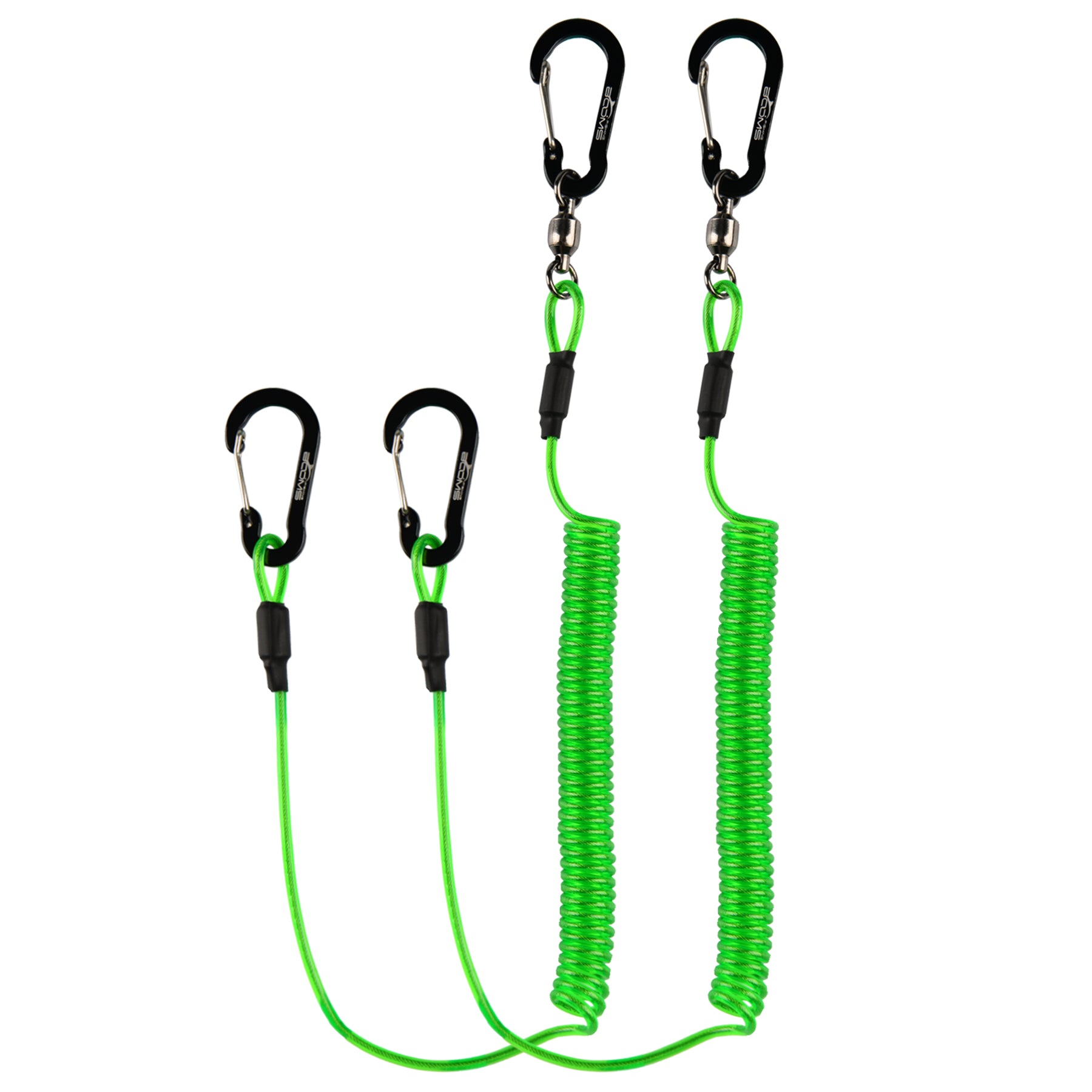 Retractable Fishing Coiled Lanyard Stainless Steel Boating Tether Carabiner Fish Retractable Fishing Coiled Lanyard Stainless Steel Boating Tether Carabiner Fish
