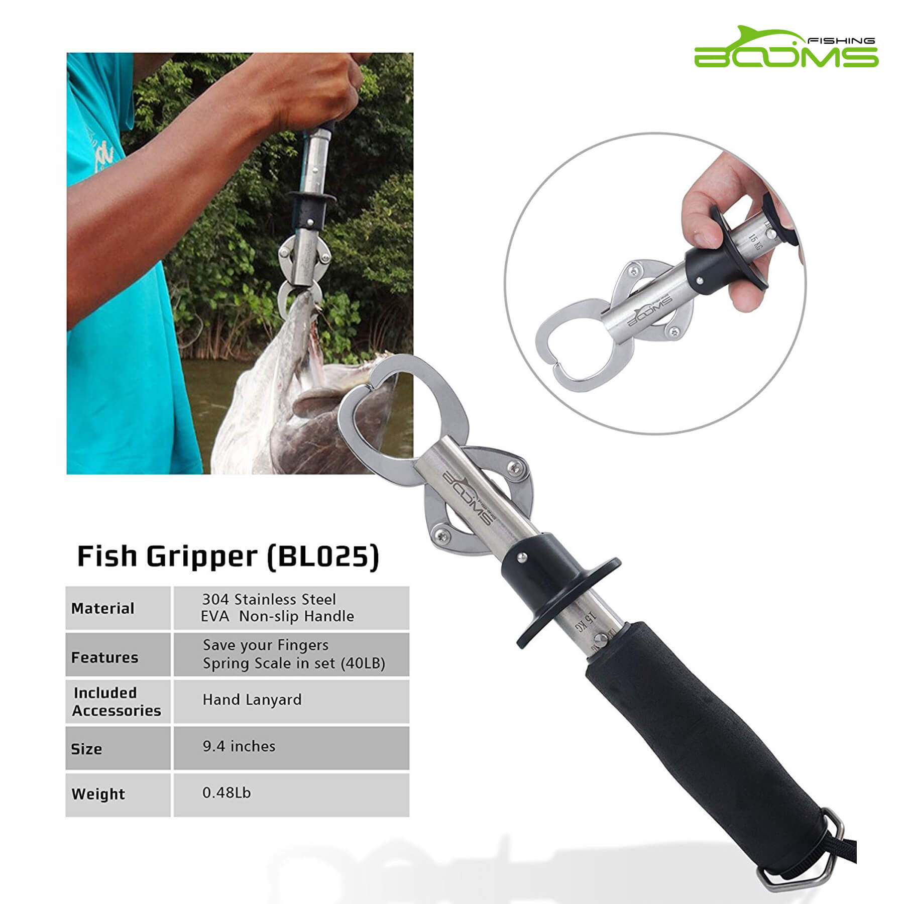 Booms Fishing G1-025 Fish Gripper with Scale – Booms Fishing Official