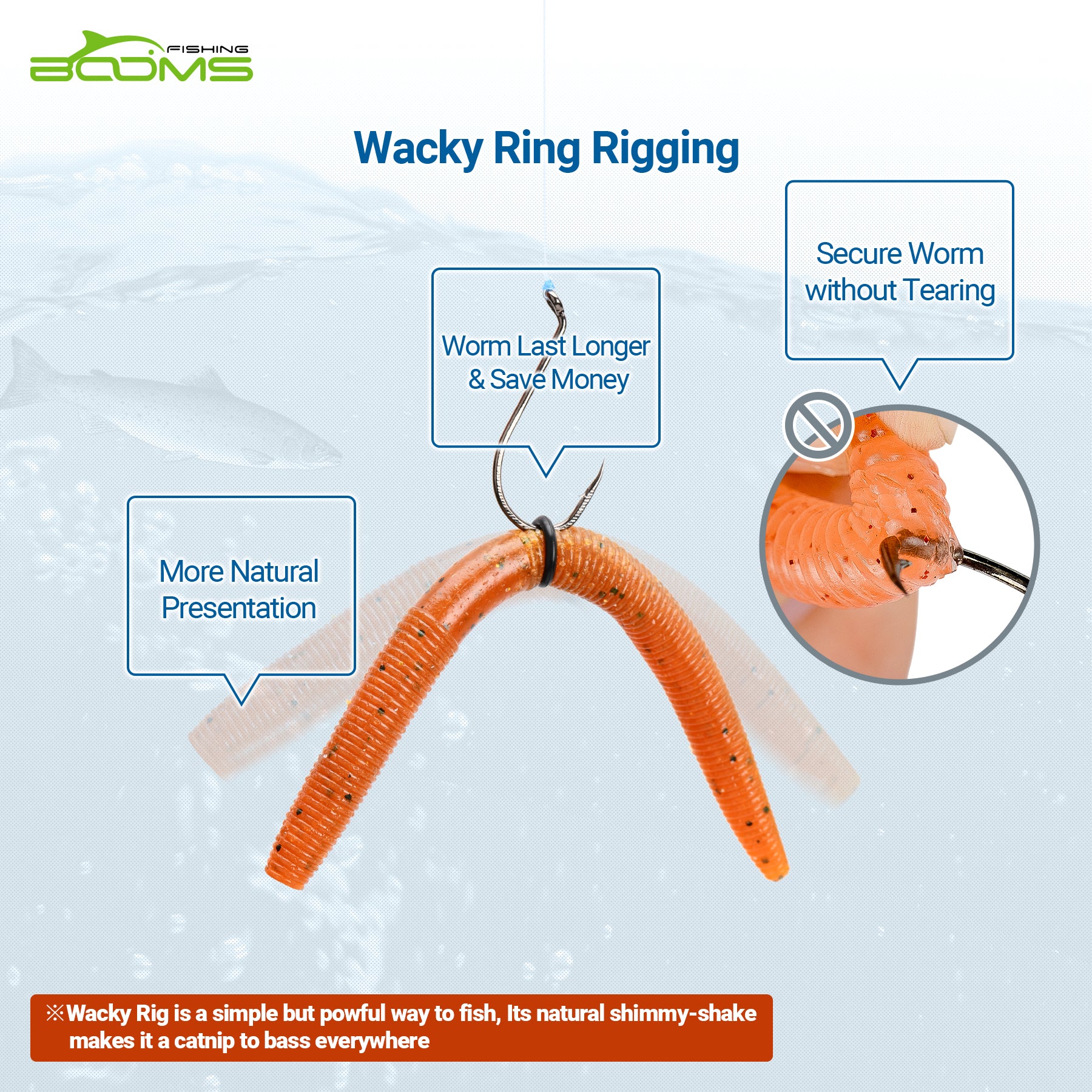 WR1 Wacky Tool Rig O Rings to Plastic Worms – Booms Fishing Official