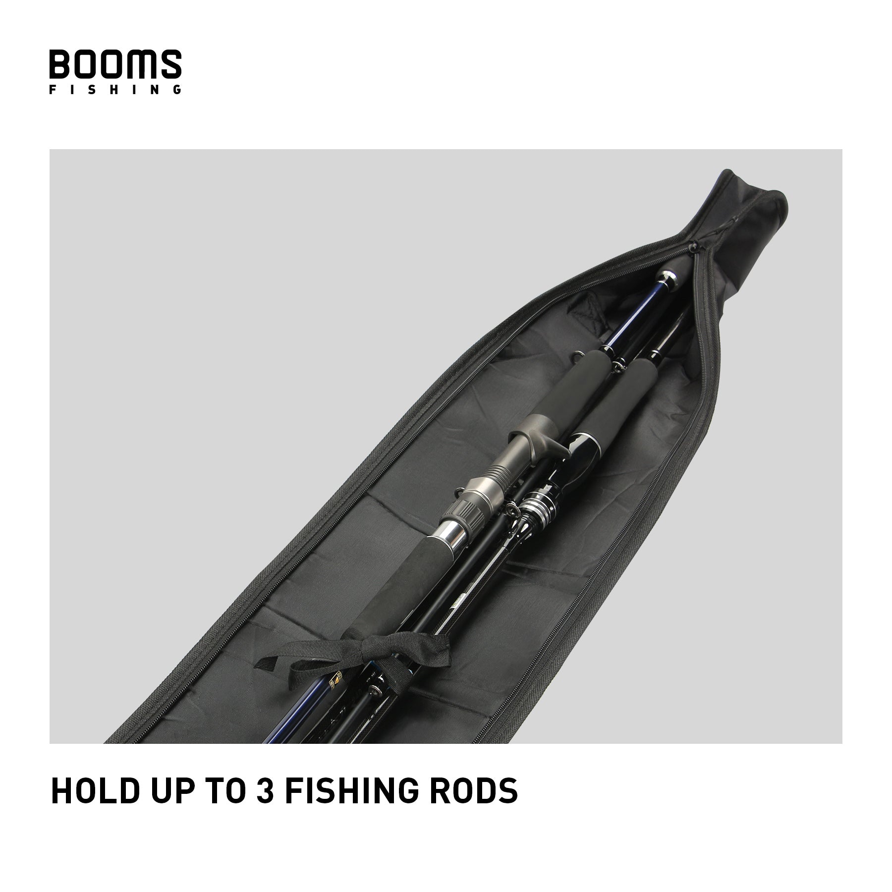 Booms Fishing PB3 Fishing Rod Bag,Portable Folding Fishing Rod Case Fishing Pole Reel Storage Bag Fishing Gears Organizer 53/65/77Inches