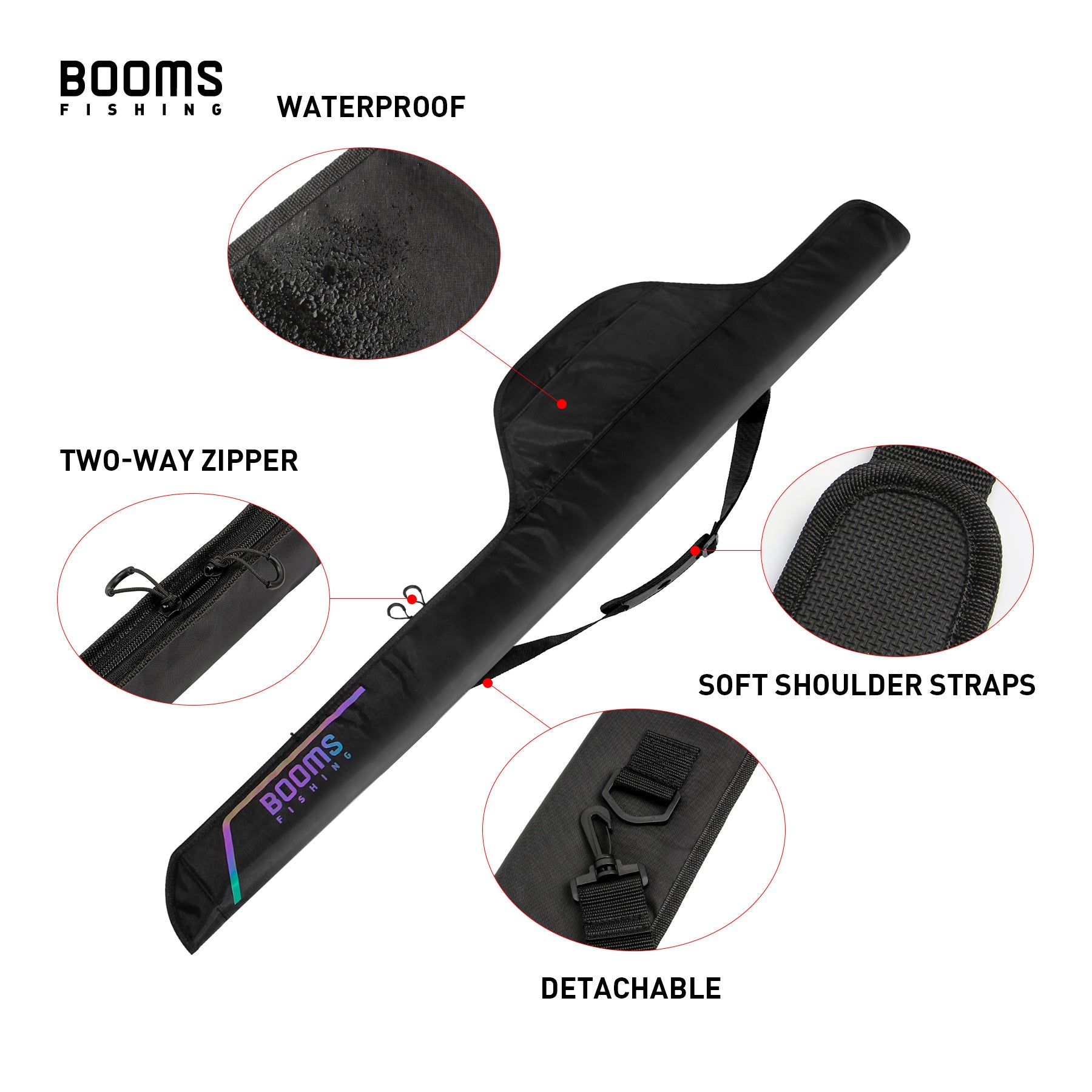 Booms Fishing PB3 Fishing Rod Bag,Portable Folding Fishing Rod Case Fi –  Booms Fishing Official